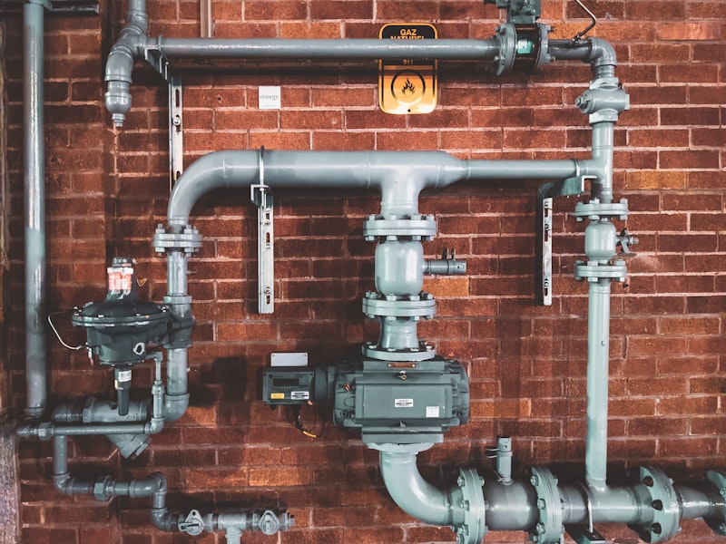 Professional plumbing installation with copper piping